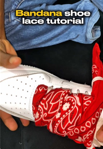 Bandana shoe lace tutorial #bandanastyle #tutorial #kicks #zedtiktok🇿🇲🇿🇲 #tiktokmalawi🇲🇼