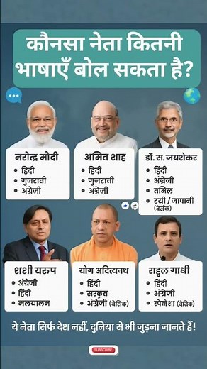 कौनसा नेता कितनी भाषाएँ बोल सकता है? 😱🗣️ How many languages can these indian leaders speak? #gk