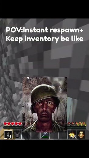 Instant respawn + Keep inventory be Like 💀 #minecraft #shorts