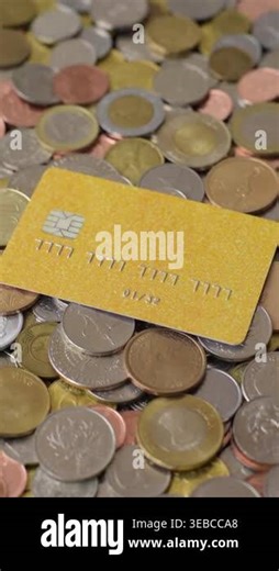 A credit card for contactless cashless payments via a terminal or online. A credit card Stock Video Footage - Alamy