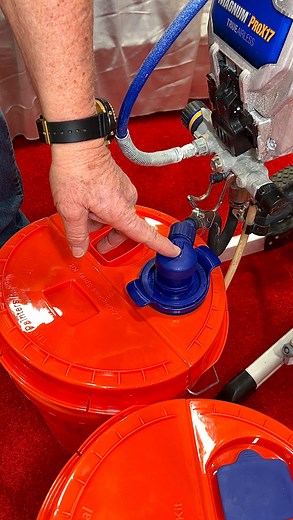 14K views · 3.4K reactions | EZ Dripless lets you swap paint colors in seconds. Snap a lid on every five-gallon bucket you plan to spray, then move the sprayer from one bucket to the next. Paint stays airtight for months, lids lift without tools, and the valve rinses fast when the job is done. #Painting #PaintTool #PainterTools #ProPainter #Jobsite | Gadget Glimpse | Facebook