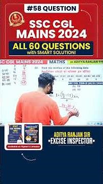 SSC CGL 2024 MAINS | All 60 QUESTIONS | by Aditya Ranjan Sir Maths #shorts #youtubeshorts #maths