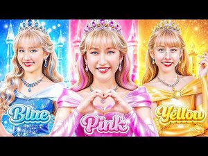Poor Pink Vs Rich Yellow Vs Giga Rich Blue Girl At Royal Ball! Who Will Win Prince's Heart?