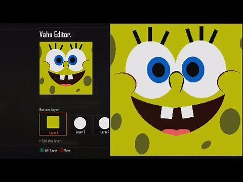 Call of Duty Black Ops 2 Emblem Editor Tutorials - Black Ops 2 - Amazing SpongeBob SquarePants Emblem Tutorial (SpongeBob SquarePants) Playercard