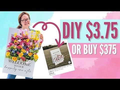 Create A Budget-friendly Viral Floral Box Welcome Sign Under $5 Using Dollar Tree Craft Materials!