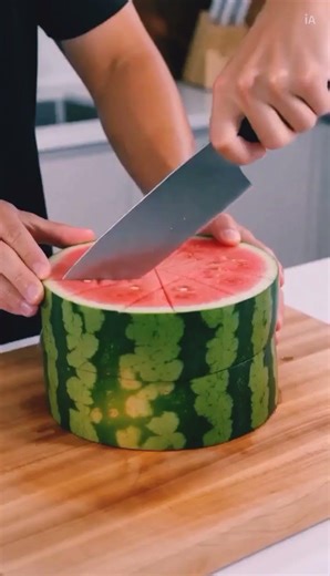 Pro Chef Style# Do you know who to cut watermelon in #chefcuts #nextlevelchef #chefdad style
