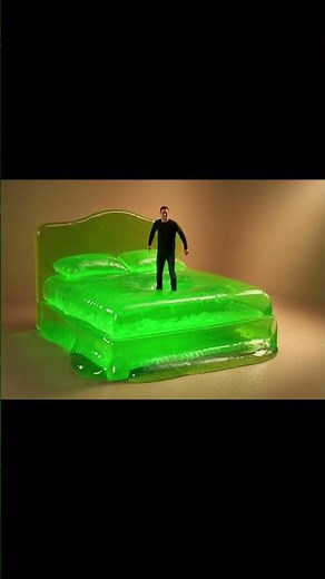 What Happens When You Jump on a KING-SIZED JELLY BED? #JelloChallenge #Jellymattress #shorts