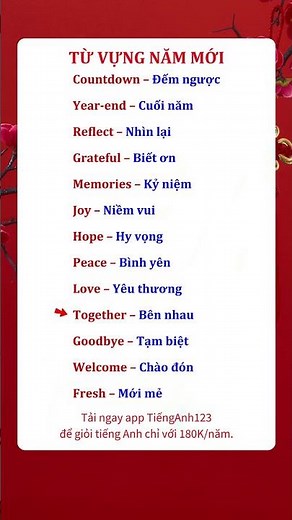 Vocab năm mới. #hoctienganh #tienganh123