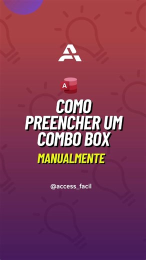 [Intermediário] Como preencher um combobox manualmente??🤔#microsoftaccess #database #cursodeaccess
