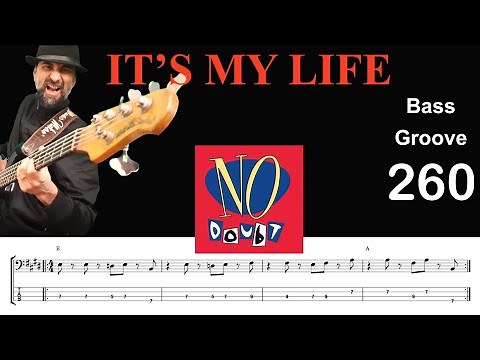 IT'S MY LIFE (No Doubt) How to Play Bass Groove Cover with Score & Tab Lesson