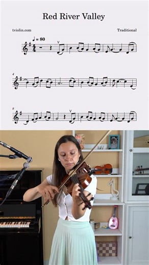 Tanya Sonkina on Instagram: " Easy Violin Tutorial – Red River Valley  Learn how to play Red River Valley on the violin step by step! ✅ On-screen sheet music for easy following ✅ Animated violin fingerboard for clear visualization ✅ Perfect for beginners and anyone learning violin  Watch the full violin tutorial on my YouTube channel to master the Red River Valley! #learnviolin #violintutorial #sheetmusic #musiceducation #redrivervalley"