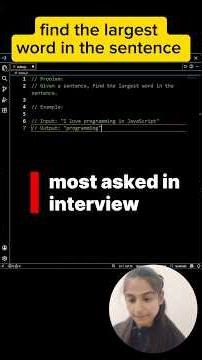 Find the Largest Word in a Sentence | JavaScript Problem Solved (With and Without Function)