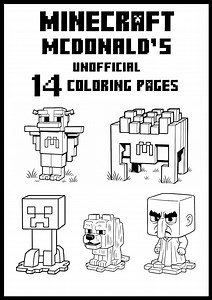 14 Printable Cute Unofficial Minecraft Mcdonalds Coloring Pages for Kids Activity Party Game Drawing Colour PDF, A4, Digital Download - Etsy