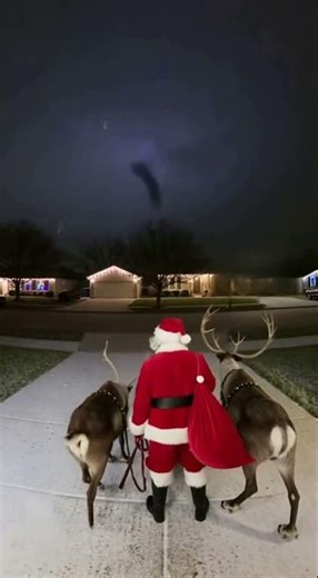 Santa And Reindeers Caught In Storm