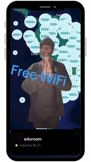You can get free WiFi. Our map shows over 20 million crowdsourced hotspots. Know a friend that could use it? #freewifi #instabridge #fypage #freewifikarate
