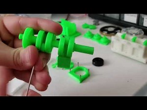 3d printed 3 cylinder air engine assembly