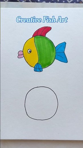 Creative Fish 🐠⭕️ Drawing from Circle #drawingforkids #creativedrawing #kidsdrawing #kids #ytshorts