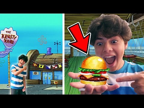 VISITING THE KRUSTY KRAB IN REAL LIFE!! *I ATE A KRABBY PATTY*