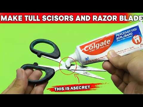 Sharp scissors like a razor with just a coin. No tools, no hassle! | Sharpen dull scissors yourself