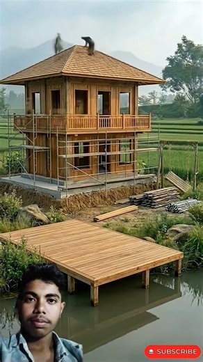 I Built a luxury cat house 🏡#konstrksirumah #woodenhouse #rumahkayu #timelapse #aivideo #shorts