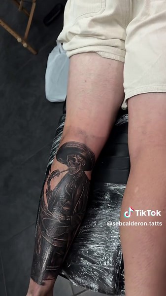 Day of the Dead Cowboy Skeleton Tattoo Designs