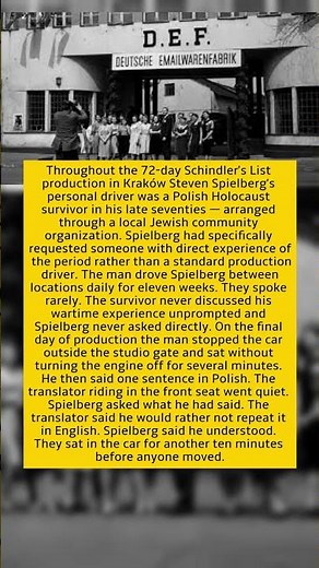 Spielberg Hired a Holocaust Survivor as His Driver During Schindler's List