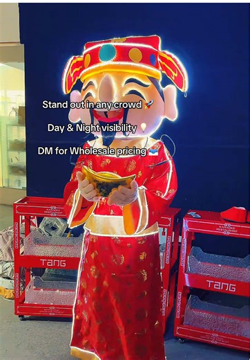 The ultimate attention-grabber for your next grand opening! 🧧✨ Our LED mascots bring the