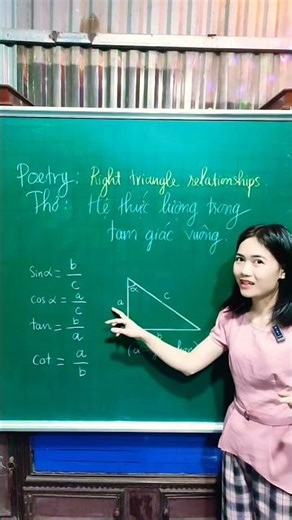 Thơ hệ thức lượng trong tam giác vuông #shorts #education #stem #curtas #educação #mathhacks