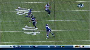 Seattle Seahawks wide receiver Golden Tate climbs the ladder
