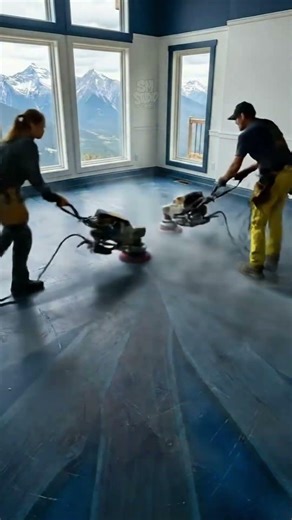 Epoxy River Wood Floor in Mountain Home 🏔️✨This floor is pure art… would you live here? 🪵💎