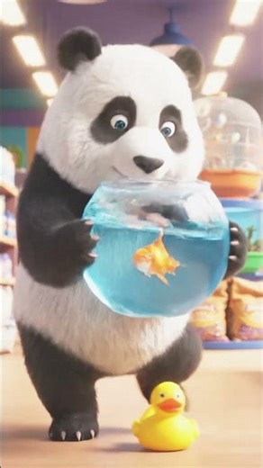 Golden fish thief panda.... #panda #aiforeducation #viralvideo #funny #shortsvideo #animalstory