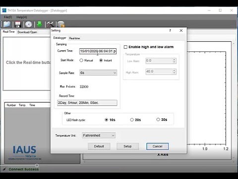 EXTECH Datalogger TH10 Configuración