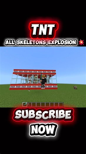 All skeletons explosion in minecraft 💥❤️‍🔥😁 #minecraft #shorts #shortfeed