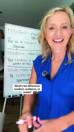 Understanding Resident, Residence, and Reside in English