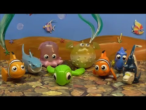 2003 MCDONALD FINDING NEMO SET OF 8 KIDS MEAL TOYS VIDEO REVIEW