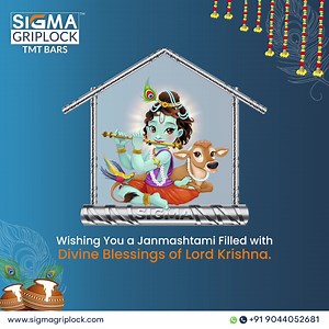 Sigma Group extends warm wishes to all, embracing the joy and spirituality of Janmashtami. May Lord Krishna’s blessings illuminate your lives with happiness and prosperity. #sigma #sigmagroup #janmashtami #janmashtami2023 #happyjanmashtami #tmtbar #krishnaji | Sigma Griplock