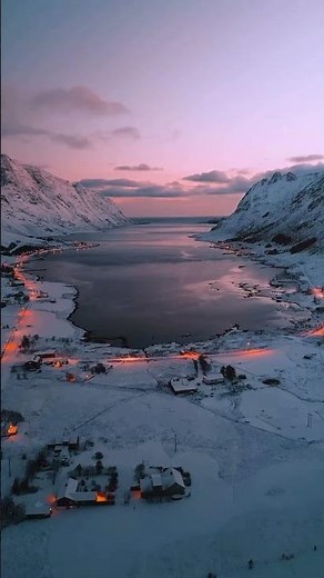 【世界の絶景集】夕暮れが照らすノルウェーのフィヨルド🇳🇴🧊 #ノルウェー旅行 #北欧の暮らし #海外旅行