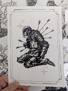 A5 Medieval, Gothic Knight Illustration Print - Gothic Homeware and Decoration - Etsy UK