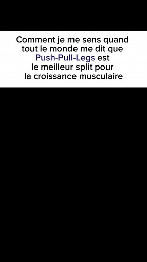 Trésor | Musclé sans se blesser on Instagram: "Si tu n’as pas le temps c’est le PIRE format ❌⬇️ 👨‍🏫 Premièrement qu’est ce que le push pull legs : 📆 C’est un format d’entraînement qui segmente les séances par actions musculaires, exemple : 🏋️‍♂️ Push = poussée donc tous les mouvements de poussée pour le haut du corps sont effectués comme le développé couché, le développé militaire etc 🧗‍♂️ Pull = tirage comme les tractions, les curls etc 🦵 Legs = le bas du corps donc le squat, le hip thrus