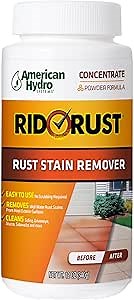 Rid O' Rust Powder Rust Stain Remover. Powder Irrigation Rust Stain Remover and Calcium Cleaner