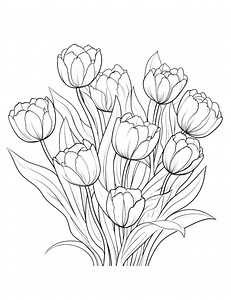 80 Floral Coloring Pages: Peonies, Roses, Tulips (8.5x11 PDF) - Etsy
