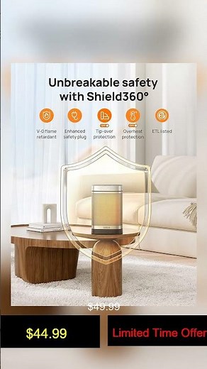 Dreo Space Heater, 1500W Portable Electric Heaters for Indoor Use, PTC Ceramic Heater for Offic