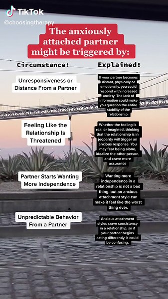 Helping a Partner With Anxious Attachment: It can be challenging to have a partner with anxious attachment and feel as though nothing you do is enough. Try not to personalize this, and remember, your reactions can further validate their fears. Instead, listen to their fears and insecurities and join your partner in challenging their automatic thoughts. It may be helpful to work with a couples therapist to work through challenges together.❤️ Article: Anxious Attachment: Definition, Causes, & Sign