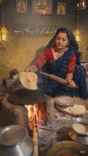 👉 “Indian Village Woman Cooking Roti on Traditional Clay Stove | Authentic Desi Kitchen Life”