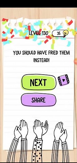 Brain test level 130 If 1 chicken is cooked in 5 minutes, how long would it cook 5 chickens