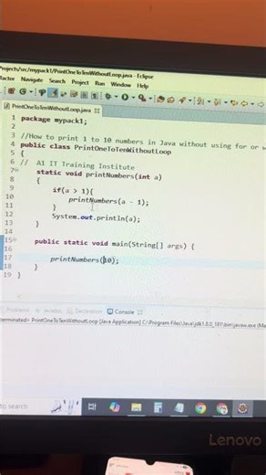 How to print 1 to 10 numbers in Java without using for or while loop | Java Interview Question #java