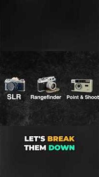 Film Camera Types SLR vs Rangefinder vs Point & Shoot #filmphotography #photography #filmcamera