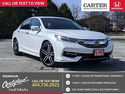 2017 Honda Accord V6 Touring in White Orchid Pearl at Carter Honda