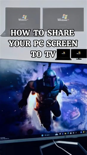 How to share your pc screen to your Tv 💻👨‍💻. #pctips #computertechnic #pc #tech #windows #tech