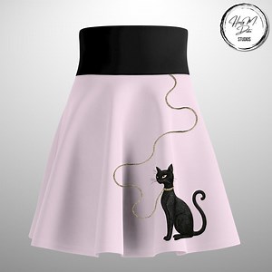Cat Poodle Skater Skirt: Retro 50s Pink A-line Rockabilly Style - Etsy
